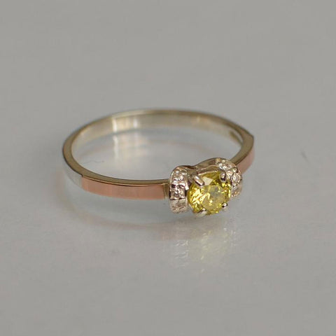 Silver ring with gold plates (137k/2)